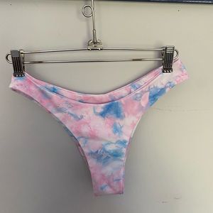 Pink and blue tie-dye bikini bottoms
